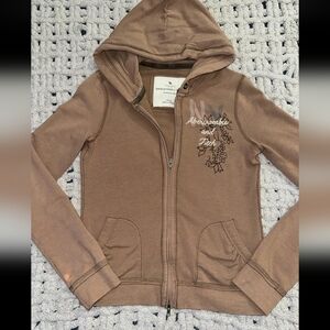 Abercrombie & Fitch Tan/Chocolate Zip-Up Hoodie